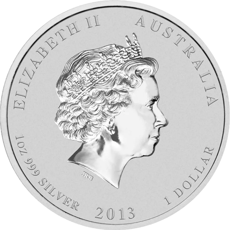 1 oz Сребърна Монета Австралийски Лунар Годината на Змията 2013