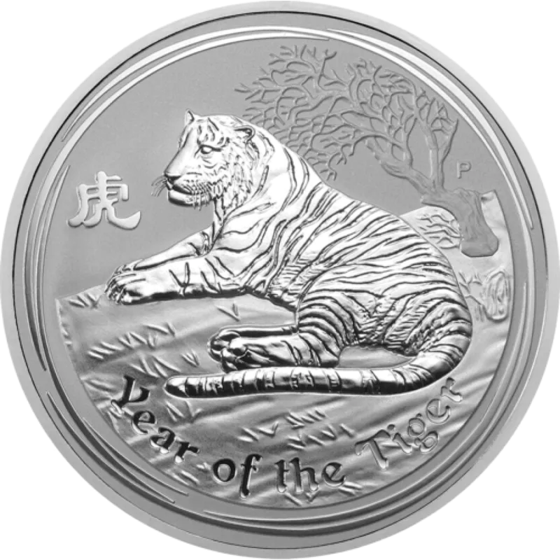 1 oz Сребърна Монета Австралийски Лунар Годината на Тигъра 2010