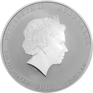 1 oz Сребърна Монета Австралийски Лунар Годината на Тигъра 2010 - Image 2