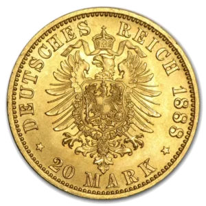 20 Марки Фридрих III Прусия Златна Монета 1888 - Image 2