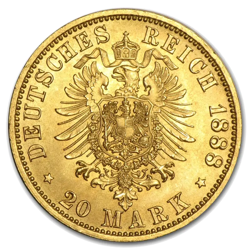 20 Марки Фридрих III Прусия Златна Монета 1888
