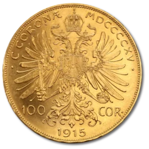 100 корони Златна монета Франц Йосиф I, Австрия, 1915 г. - Image 2