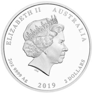 2 oz Сребърна Монета Австралийски Лунар Годината на Прасето 2019 - Image 2