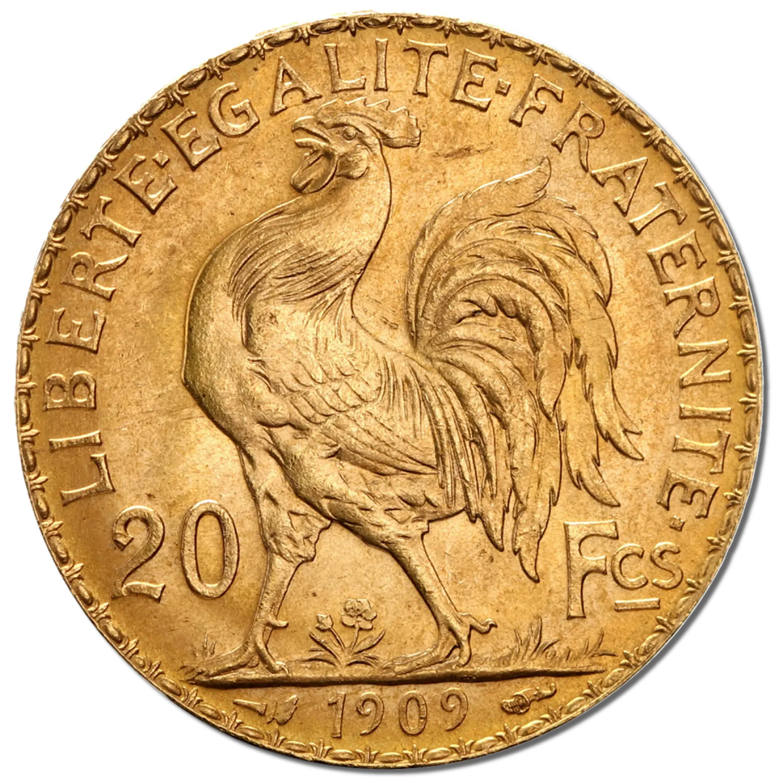 20 Френски Франка Златна Монета Мариана 1907–1914 - Image 2