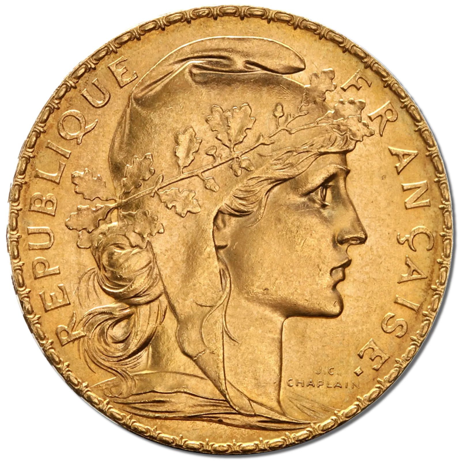 20 Френски Франка Златна Монета Мариана 1907–1914 - Image 1