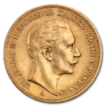 20 Марки Император Вилхелм II Прусия Златна Монета 1888-1913