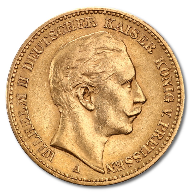 20 Марки Император Вилхелм II Прусия Златна Монета 1888-1913