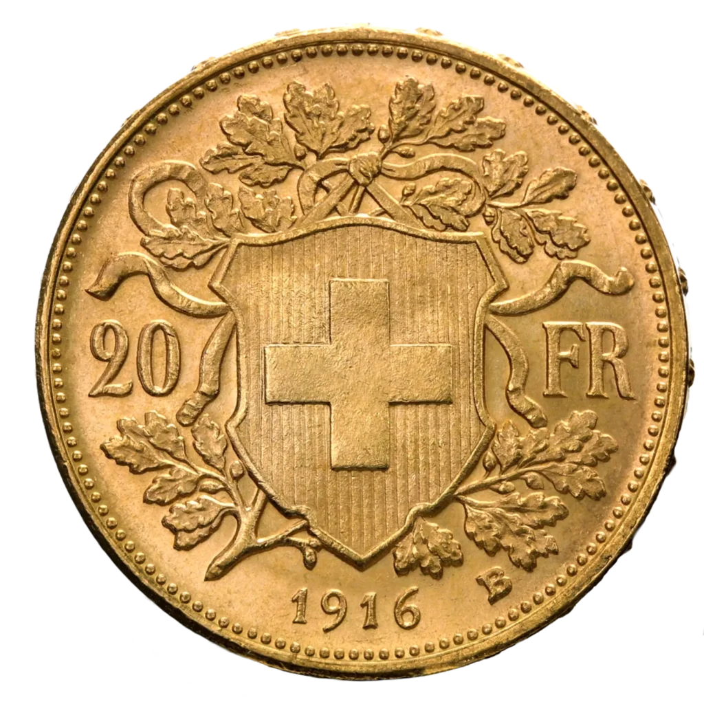 20 Швейцарски Франка Вренели Златна Монета 1897-1949