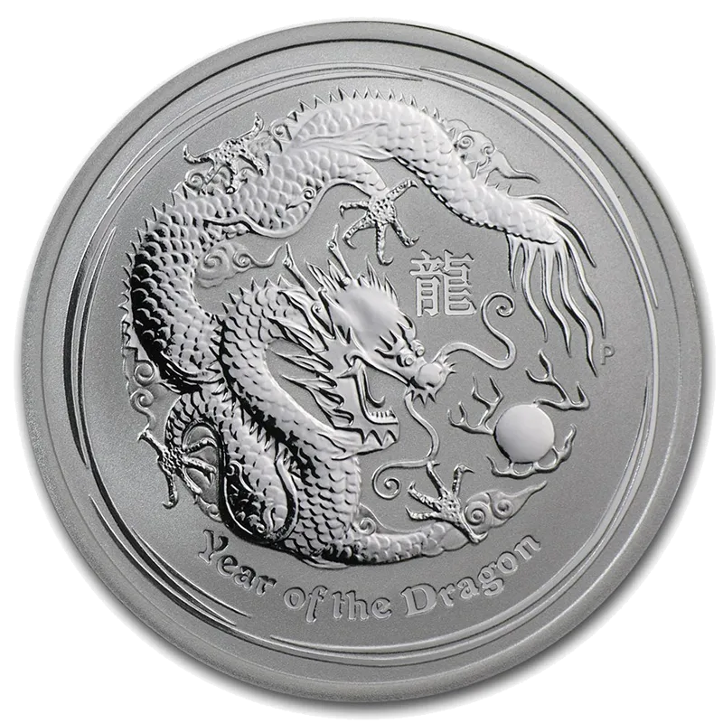 1/2 oz Сребърна Монета Австралийски Лунар Дракон 2012