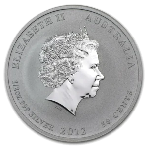 1/2 oz Сребърна Монета Австралийски Лунар Дракон 2012 - Image 2