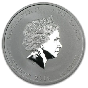 1/2 oz Сребърна Монета Австралийски Лунар Кон 2014 - Image 2