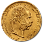8 Флорина/20 Франка Франц Йосиф I Австрия Златна Монета 1892