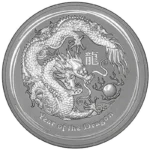 5 oz Сребърна Монета Австралийски Лунар Годината на Дракона 2012