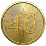 1 oz Златна Монета Канадски Кленов Лист 40-годишнина 2019