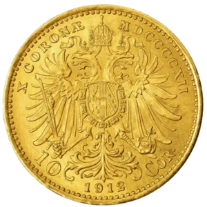 3.39 гр. Златна Монета 10 Корони Франц-Йосиф I Австрия 1912 - Image 1