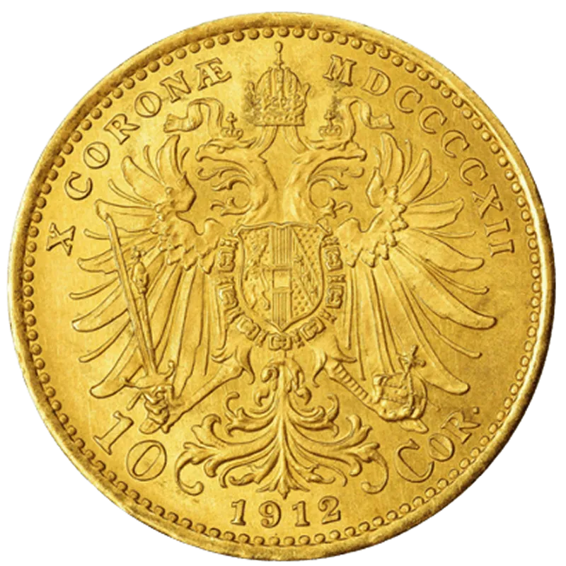 3.39 гр. Златна Монета 10 Корони Франц-Йосиф I Австрия 1912
