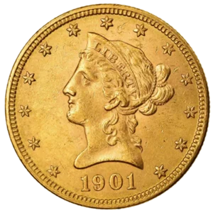 16.71 гр. Златна Монета 10 Американски Долара Liberty Head 1866- 1907 - Image 2