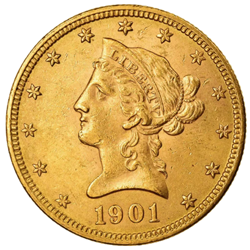 16.71 гр. Златна Монета 10 Американски Долара Liberty Head 1866- 1907