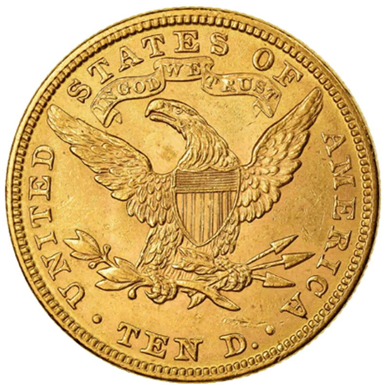 16.71 гр. Златна Монета 10 Американски Долара Liberty Head 1866- 1907