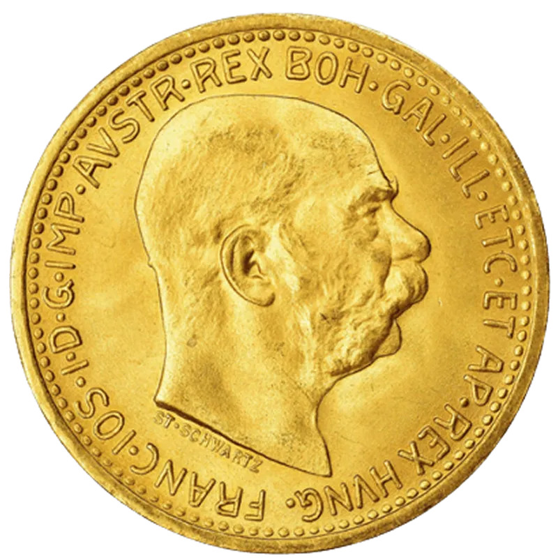3.39 гр. Златна Монета 10 Корони Франц-Йосиф I Австрия 1912
